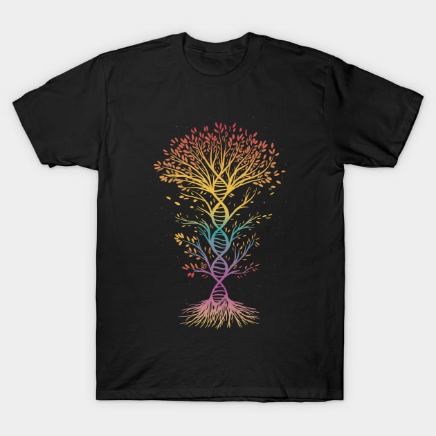 DNA Tee Tree of Life Genetics Biology Teacher Science T-Shirt by Popculture Tee Collection